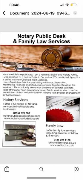 Notary Public Desk & Family Law Services