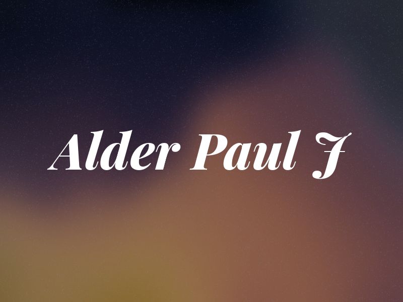 Alder Paul J
