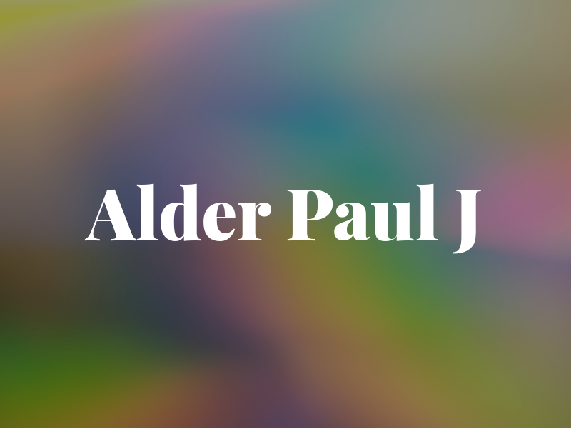 Alder Paul J