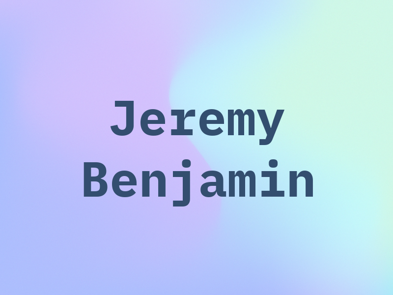 Jeremy Benjamin