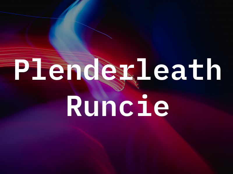 Plenderleath Runcie