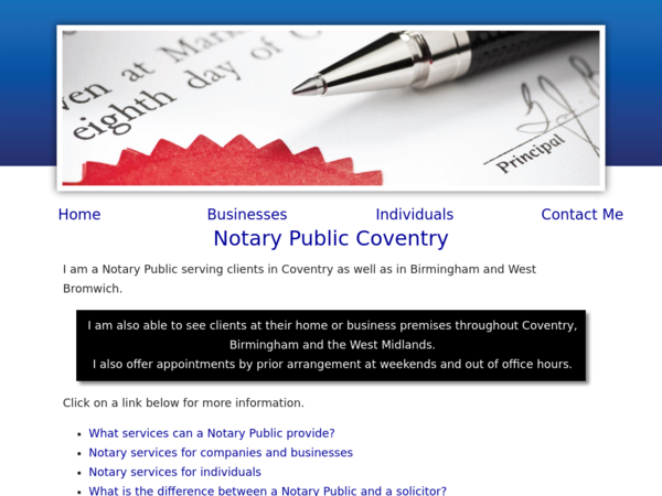 Notary Public in Coventry