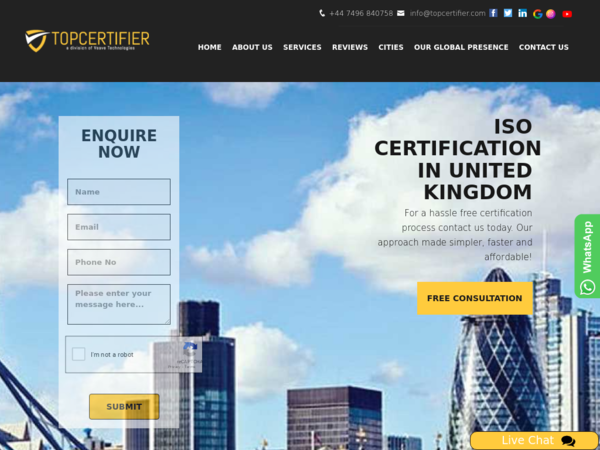 Topcertifier- ISO Certification Consultants United Kingdom